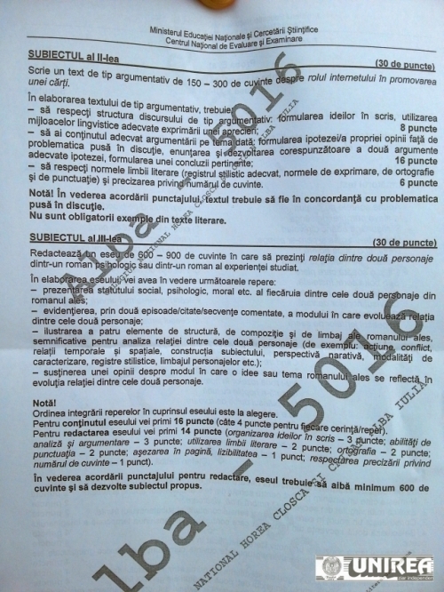 A raspunde cerintelor prevazute in tema privind redactarea unui eseu; Bac 2016 Elevii Din Clasele A Xii A Au SusÈinut Simularea La Limba Èi Literatura RomanÄ Ce Subiecte Au Avut De Rezolvat Antena 1