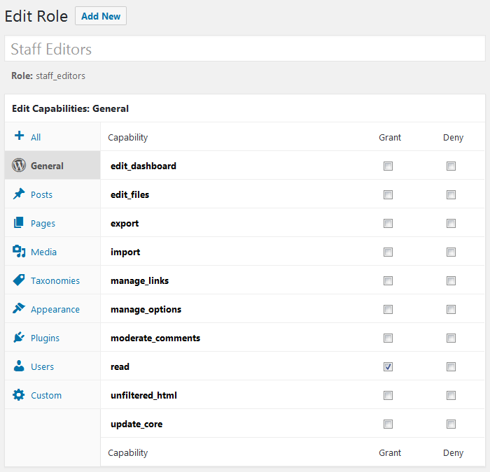 However, the administrator can extend user management capabilities to any user (or role) they want using one of the plugins . Staff List - Custom Roles | abcFolio WordPress Plugins