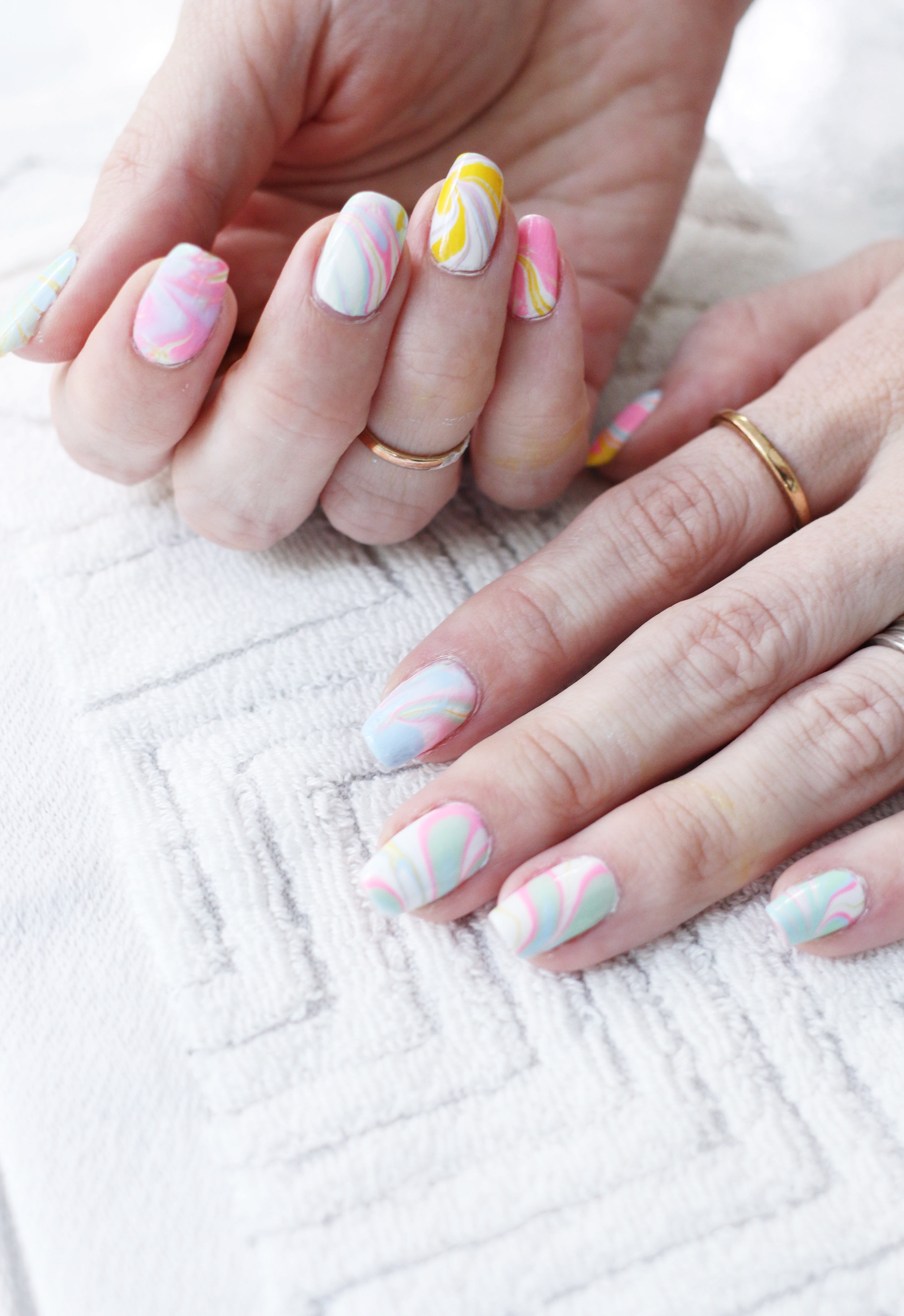 Think about where it will look best. Sherbet Water Marble Mani Diy A Beautiful Mess