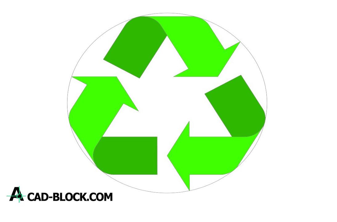 Recycle Logo Dwg Drawing Free Cad Blocks In Autocad