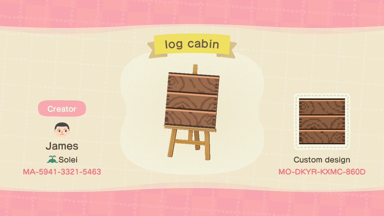 Log Cabin Wood Pattern Animal Crossing Pattern Gallery & Custom