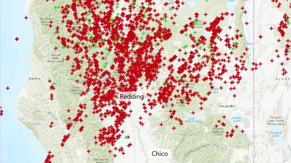 This Map of Lightning Strikes in NorCal this Week is TERRIFYING