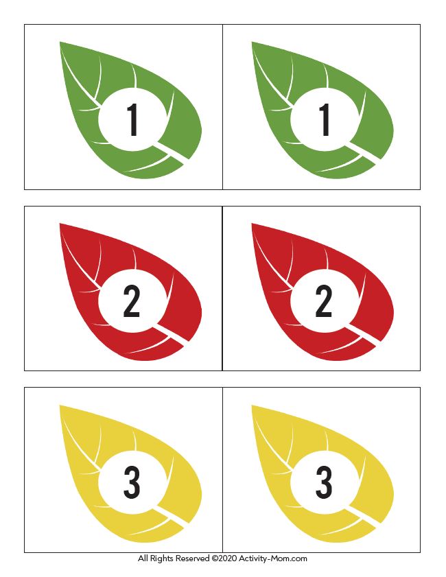 Free printable patterns and templates to color, paint or easy crafty educational projects for young children,. The Activity Mom Leaf Number Cards Printable The Activity Mom