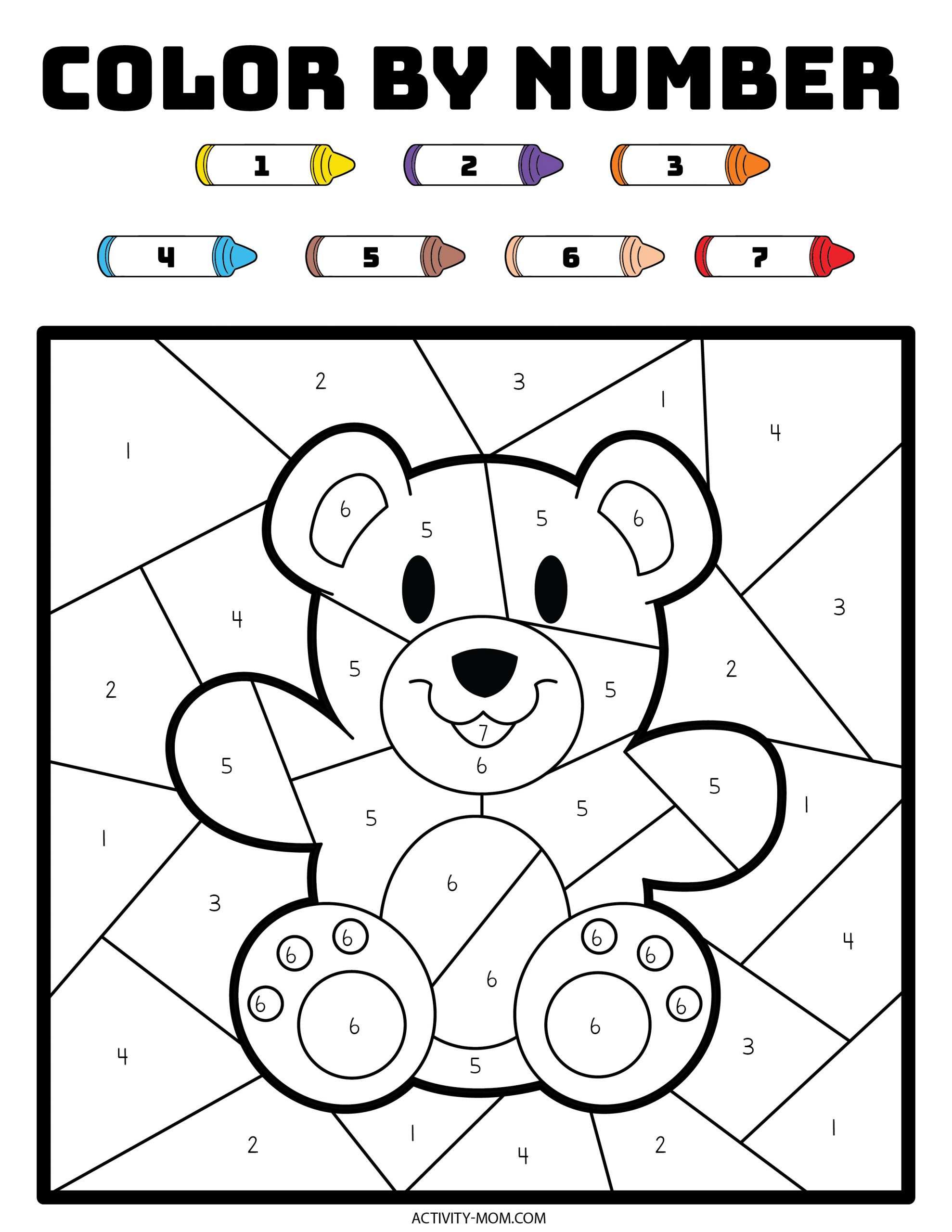 Follow the color key and watch the image . Color By Number Valentine Pages Free Printable The Activity Mom