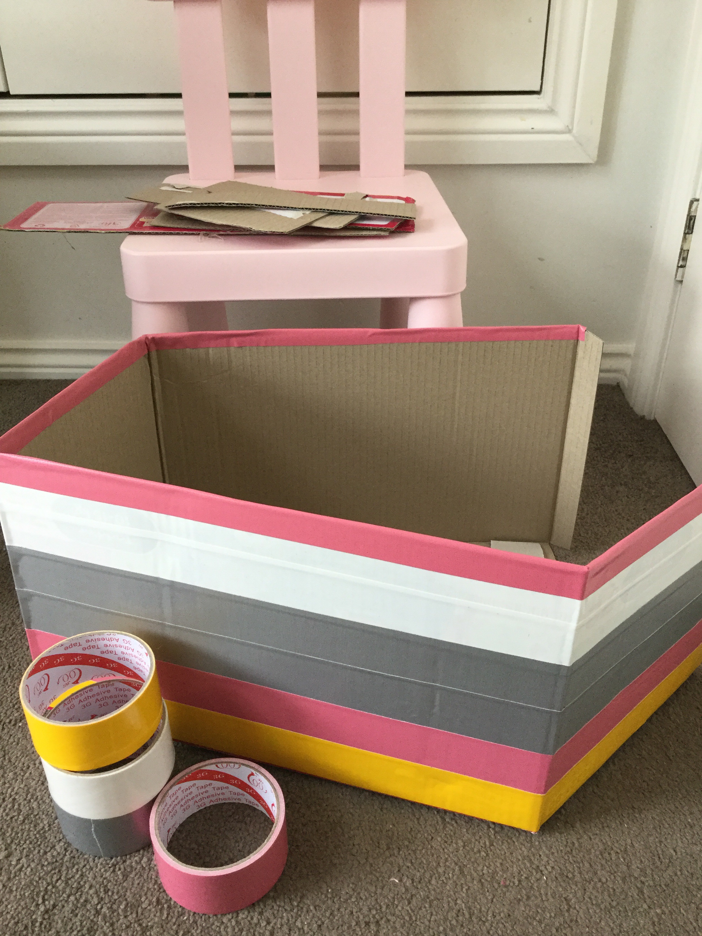 Duct tape and a nappy box · Adelle