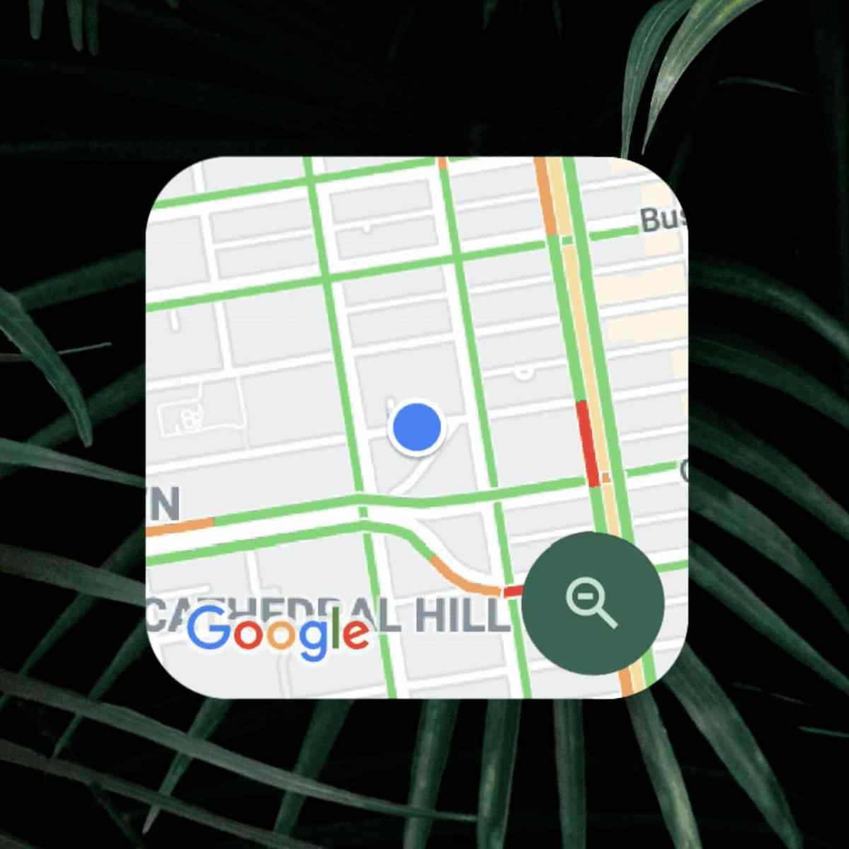 The nearby traffic widget on Google maps