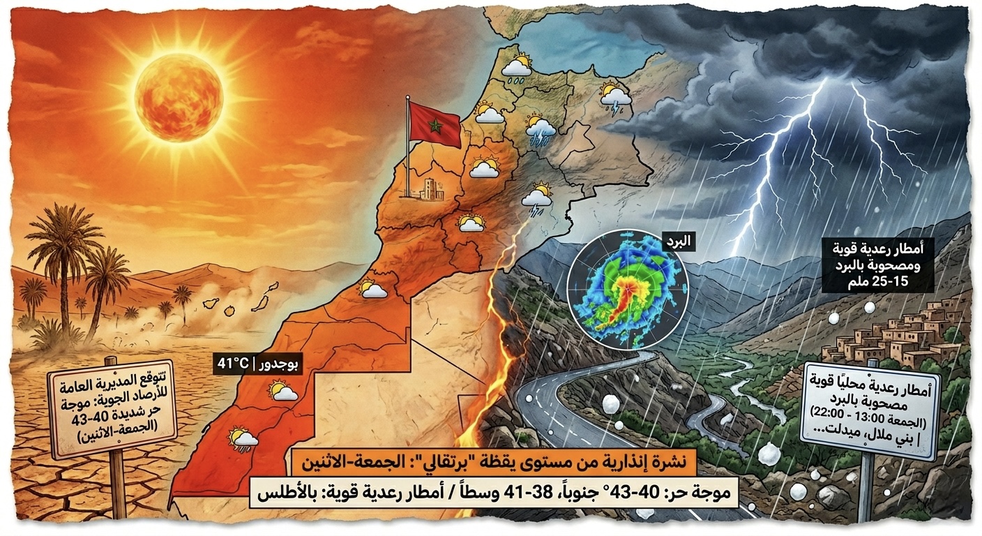 موجة حر وأمطار رعدية من الجمعة إلى الاثنين بعدد من مناطق المملكة
