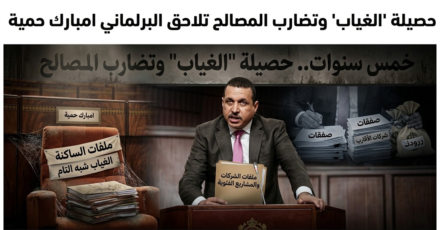 خمس سنوات تحت قبة البرلمان.. حصيلة &ldquo;الغياب&rdquo; وتضارب المصالح تلاحق البرلماني امبارك_حمية