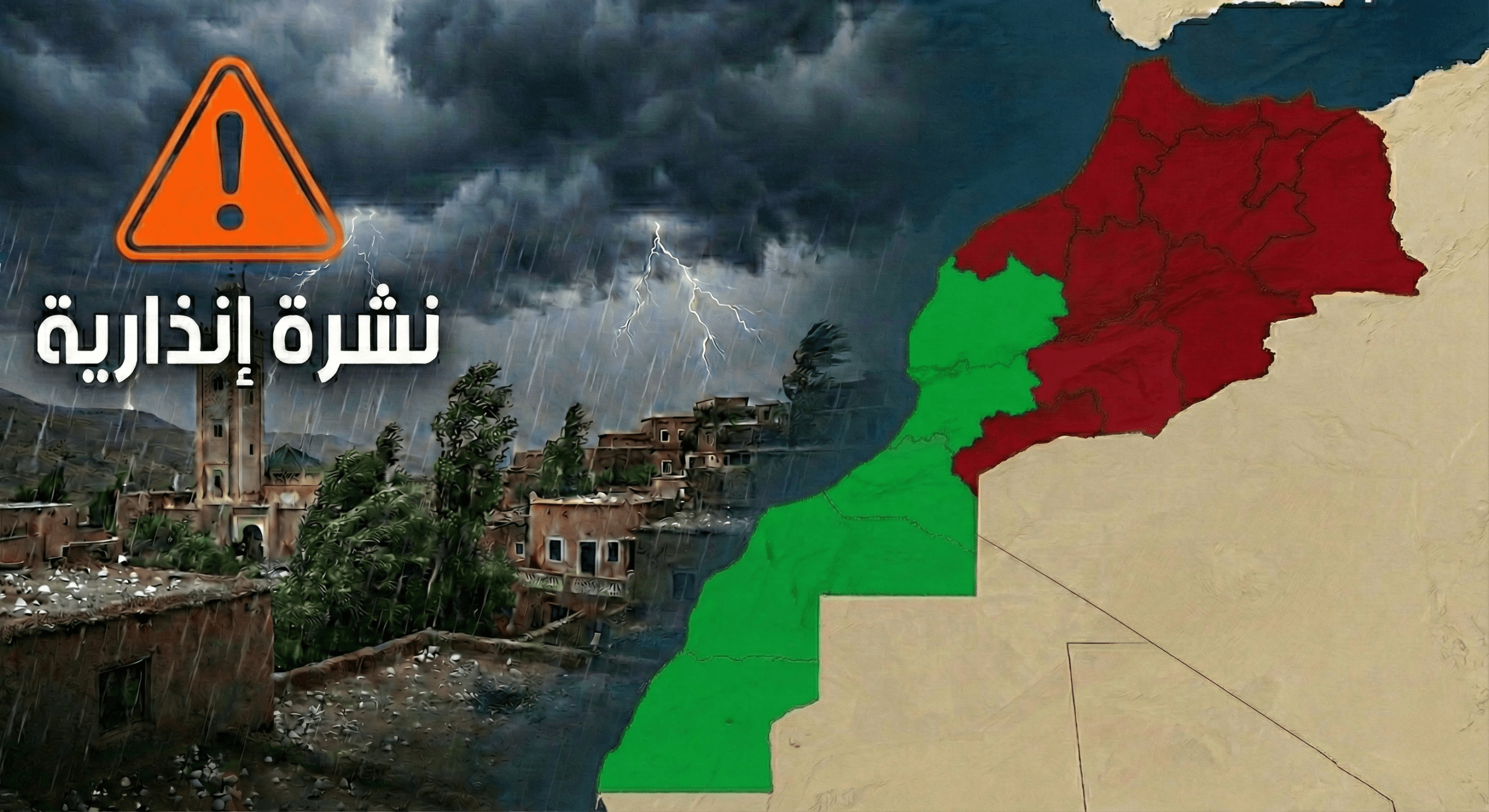 نشرة إنذارية.. تساقطات مطرية رعدية قوية مع احتمال تساقط برد ورياح عاصفية محليا قوية متوقعة من الخميس إلى الجمعة