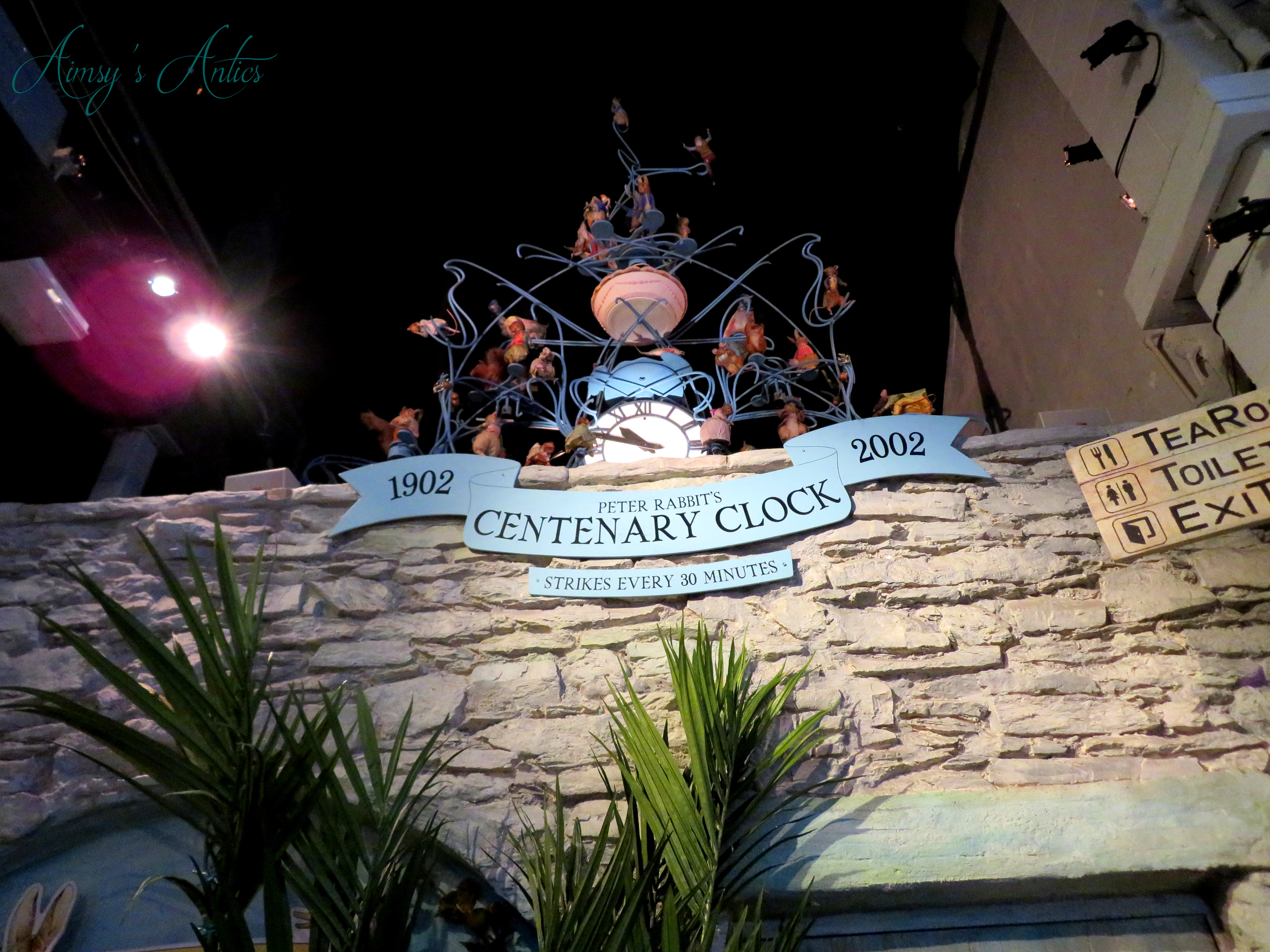 Centenary clock in Beatrix Potter World, in Bowness-on-Windermere in the Lake District