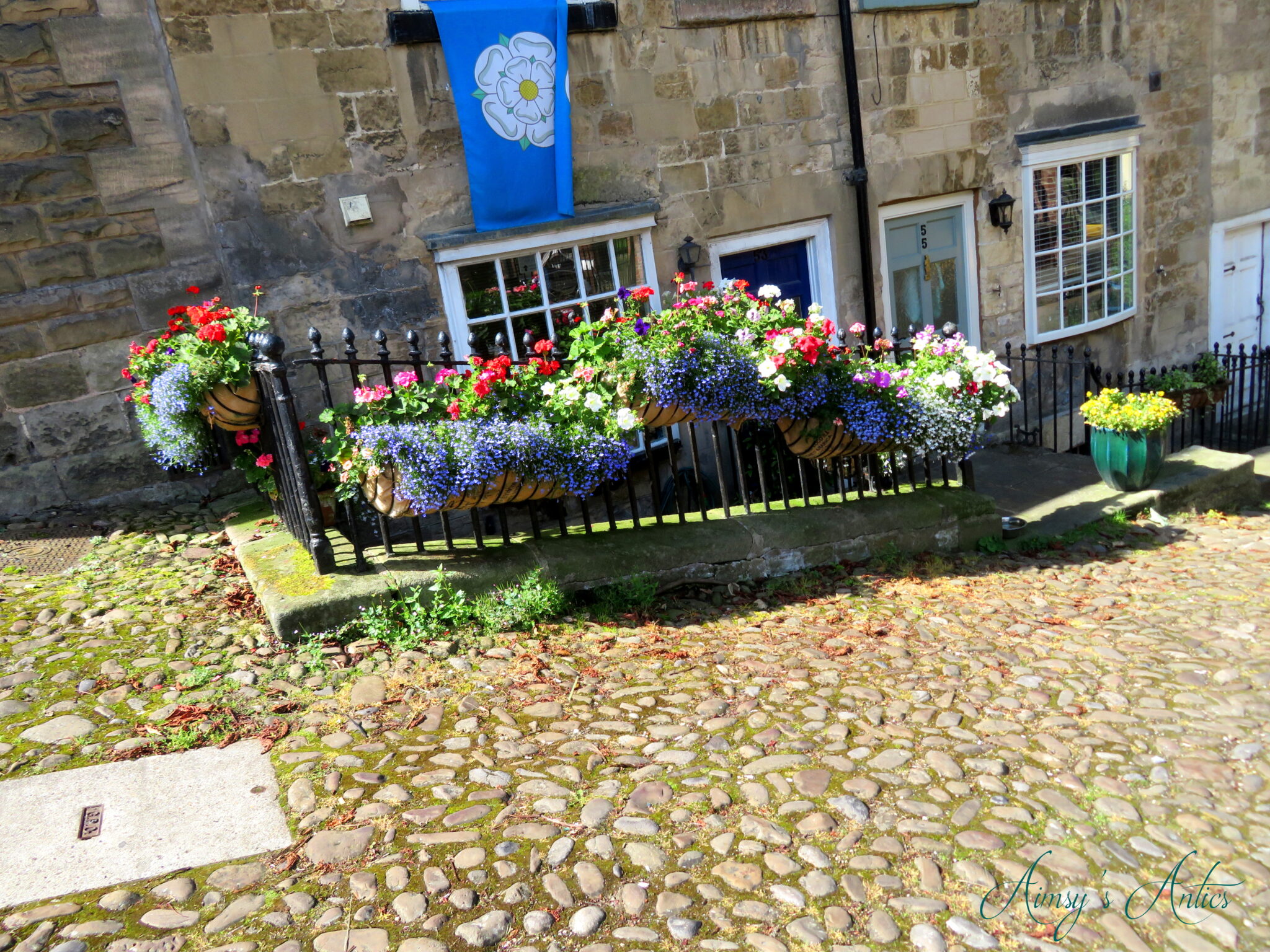 Flower baskets in Knaresborough