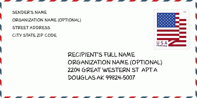 Maybe you're trying to mail a letter but only have the recipient's street address. DirecciÃ³n: 2204 GREAT WESTERN ST #A (From A To D