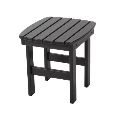 The legs are tapered like the back support of the chair, and the top slat widths match the chair slats. Essential Adirondack Collection | Frontgate