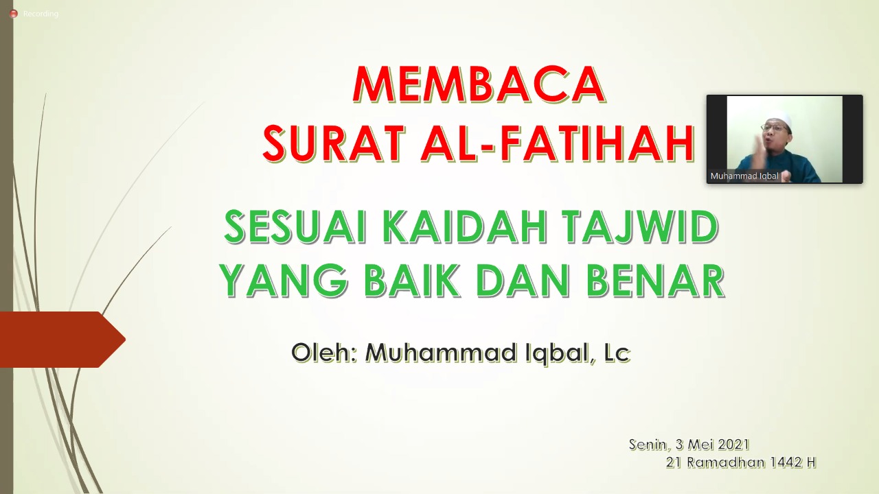 Webinar Sanad Baca’an Surat Al-Fatihah | AL HARAKI – Sekolah Islam Terpadu