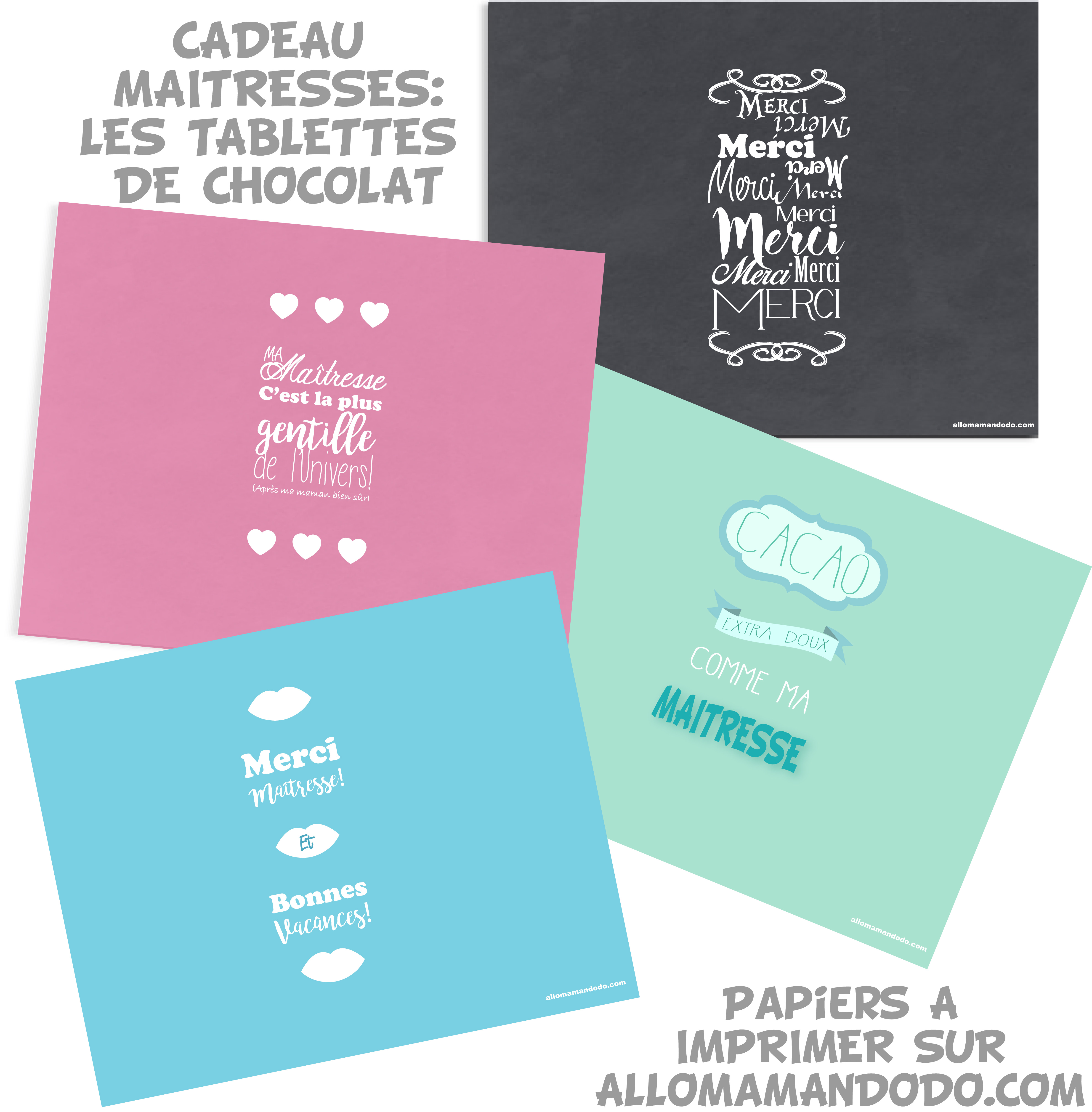 Cadeau Des Maitresses Atsem Avs Des Tablettes De Chocolat Avec Papier A Imprimer Allo Maman Dodo