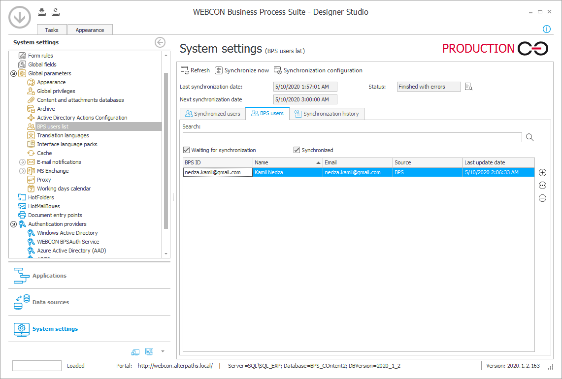 External BPS users when new user is added