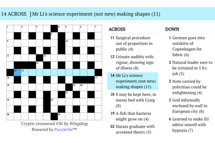 A list crossword