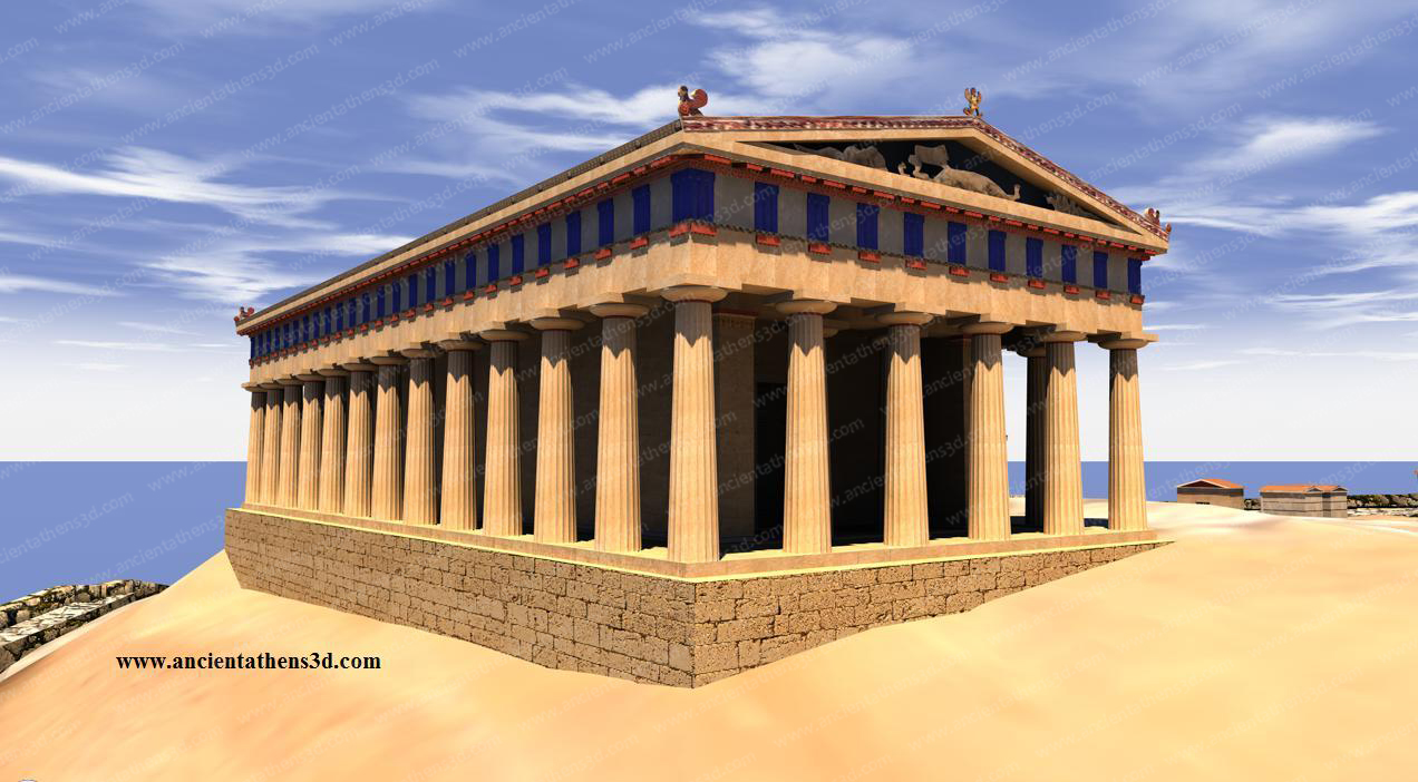 Several structures stood prior to where pericles' parthenon is built, . The Archaic Acropolis Ancient Athens 3d