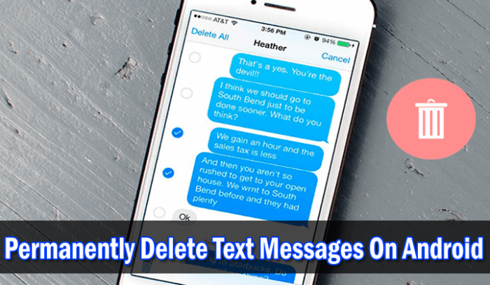 How to delete text without opening android