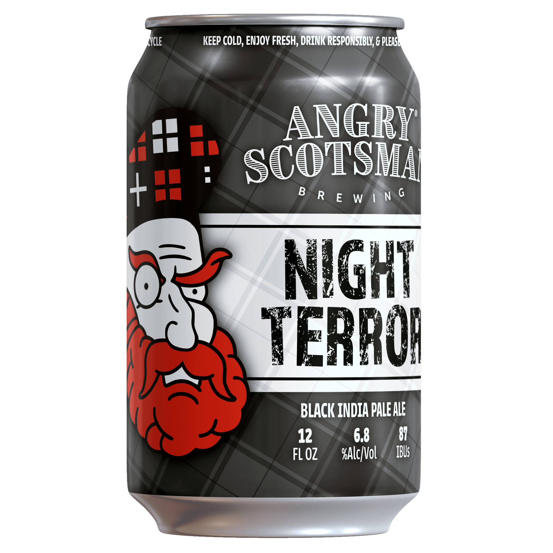 An image of our Night Terror can, a black India Pale Ale