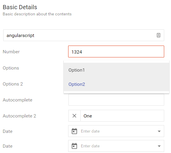 Angular Material Based Form Component Angular Script