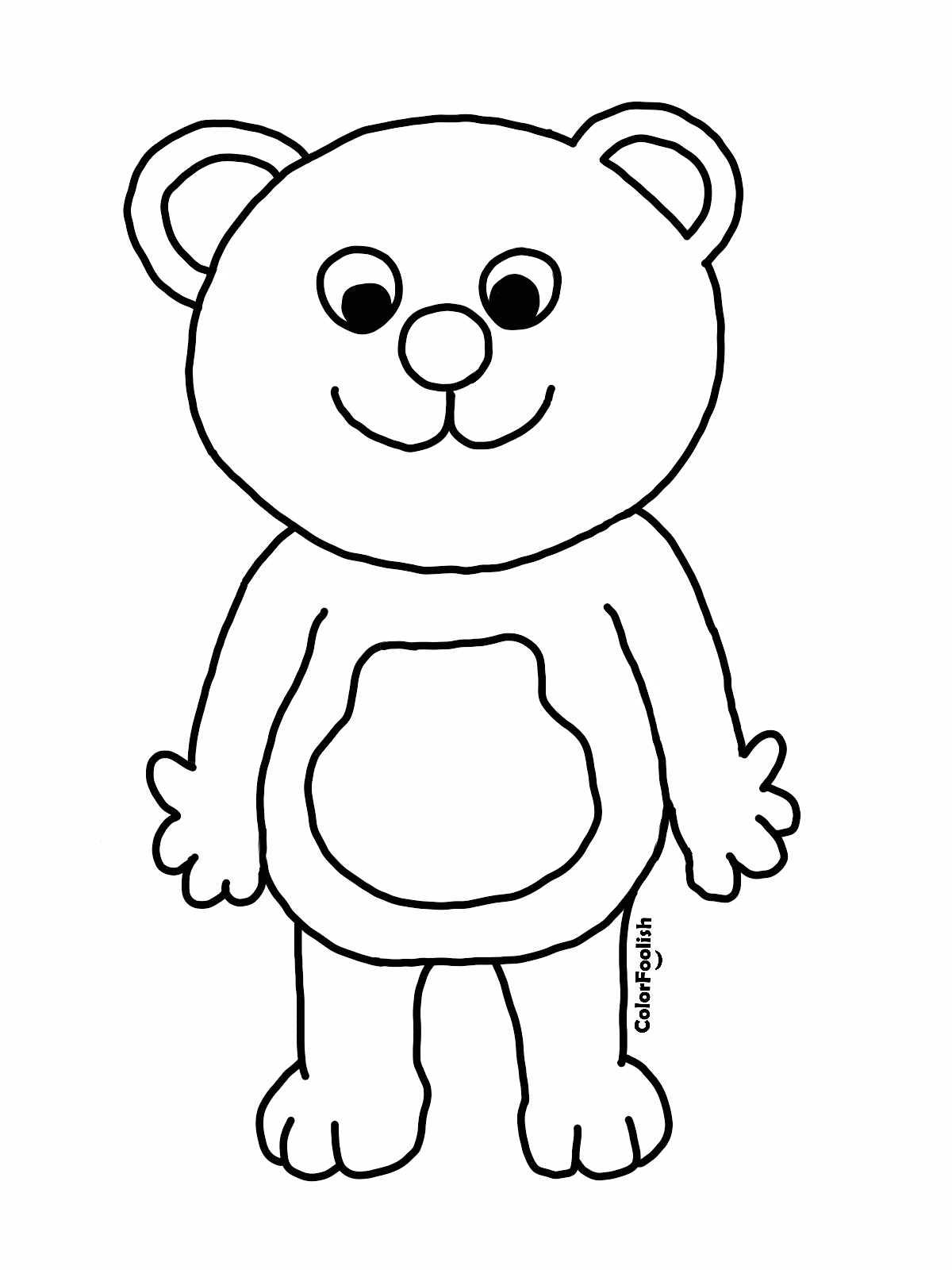 Malvorlage gelini als pdf öffnen. Malvorlage Eines Stehenden Teddybaren Colorfoolish