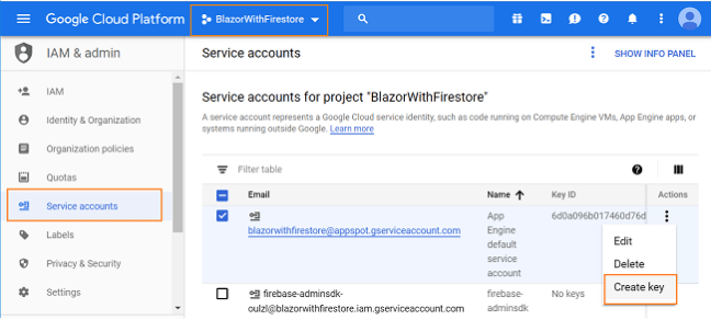 Blazor CRUD using Google Cloud Firestore