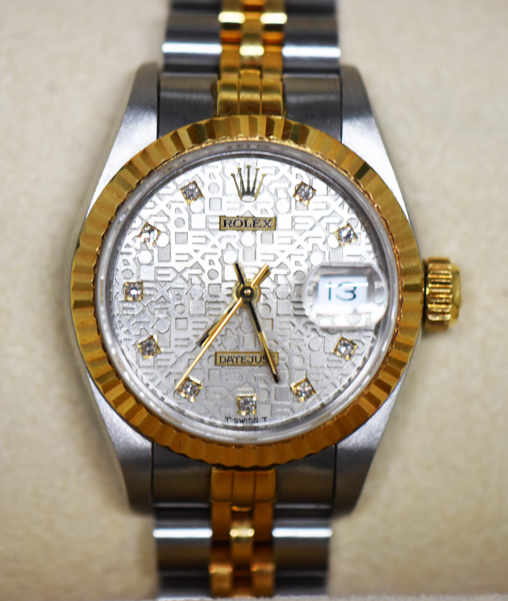 Rolex De Dama Modelo 69173 Nuevo Cuadrante Fantasia Con Brillantes Anticuarios 2002