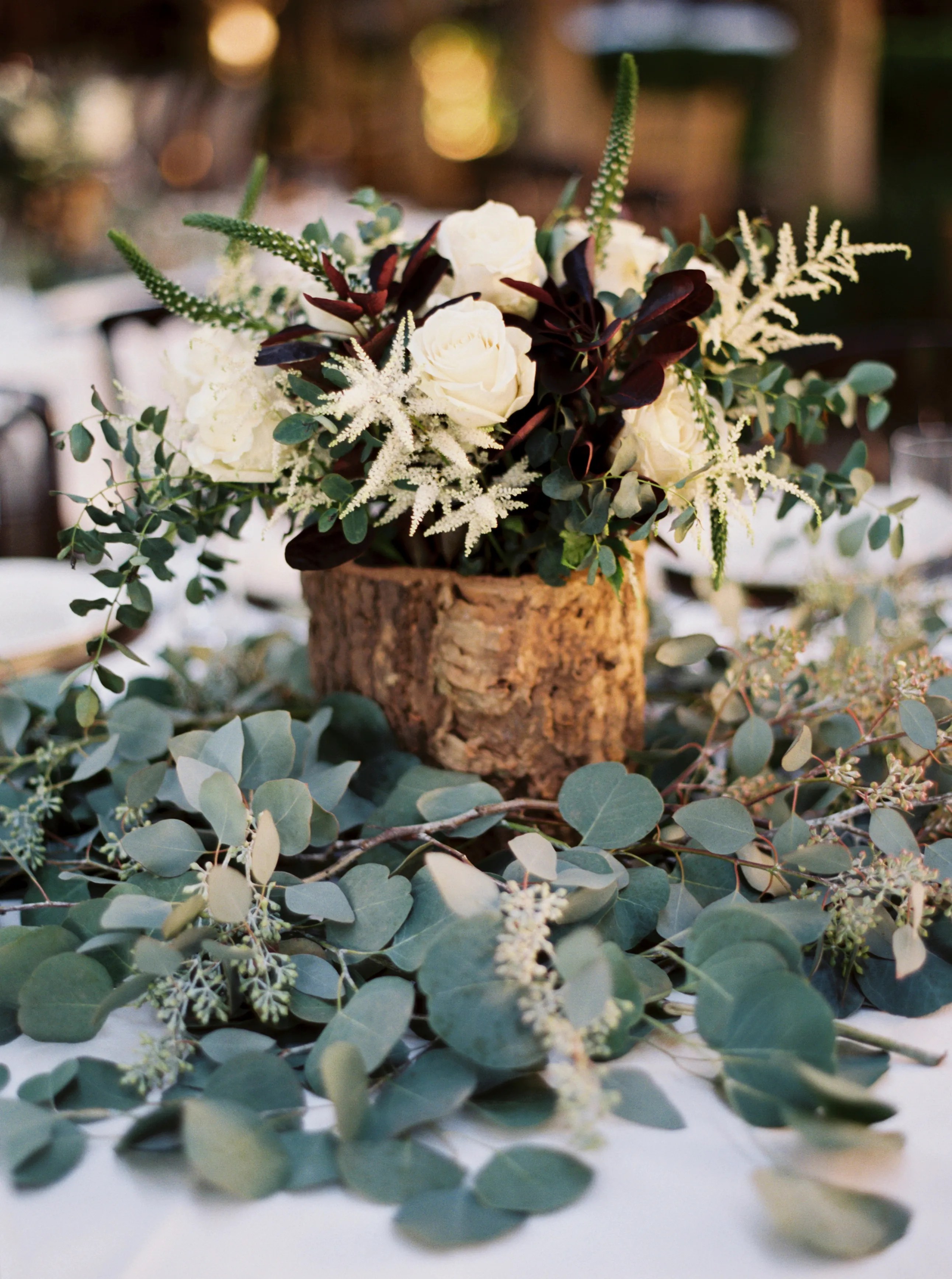 Find the best rustic & barn wedding venues in your area and compare prices, availability, and reviews. Rustic Wooden Centerpiece on Eucalyptus Leaves