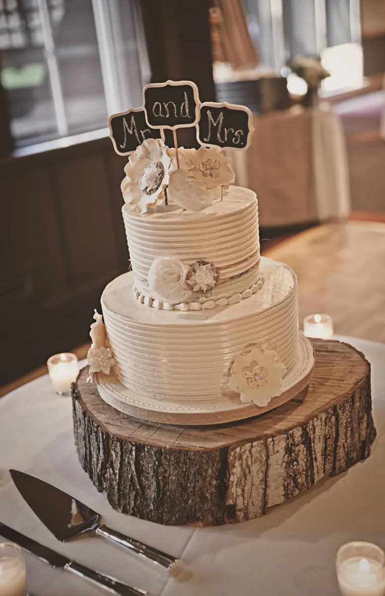 Rosemary beach prides itself on helping guests with all their big day preparations. Two-Tier White Wedding Cake with Chalkboard Cake Topper on