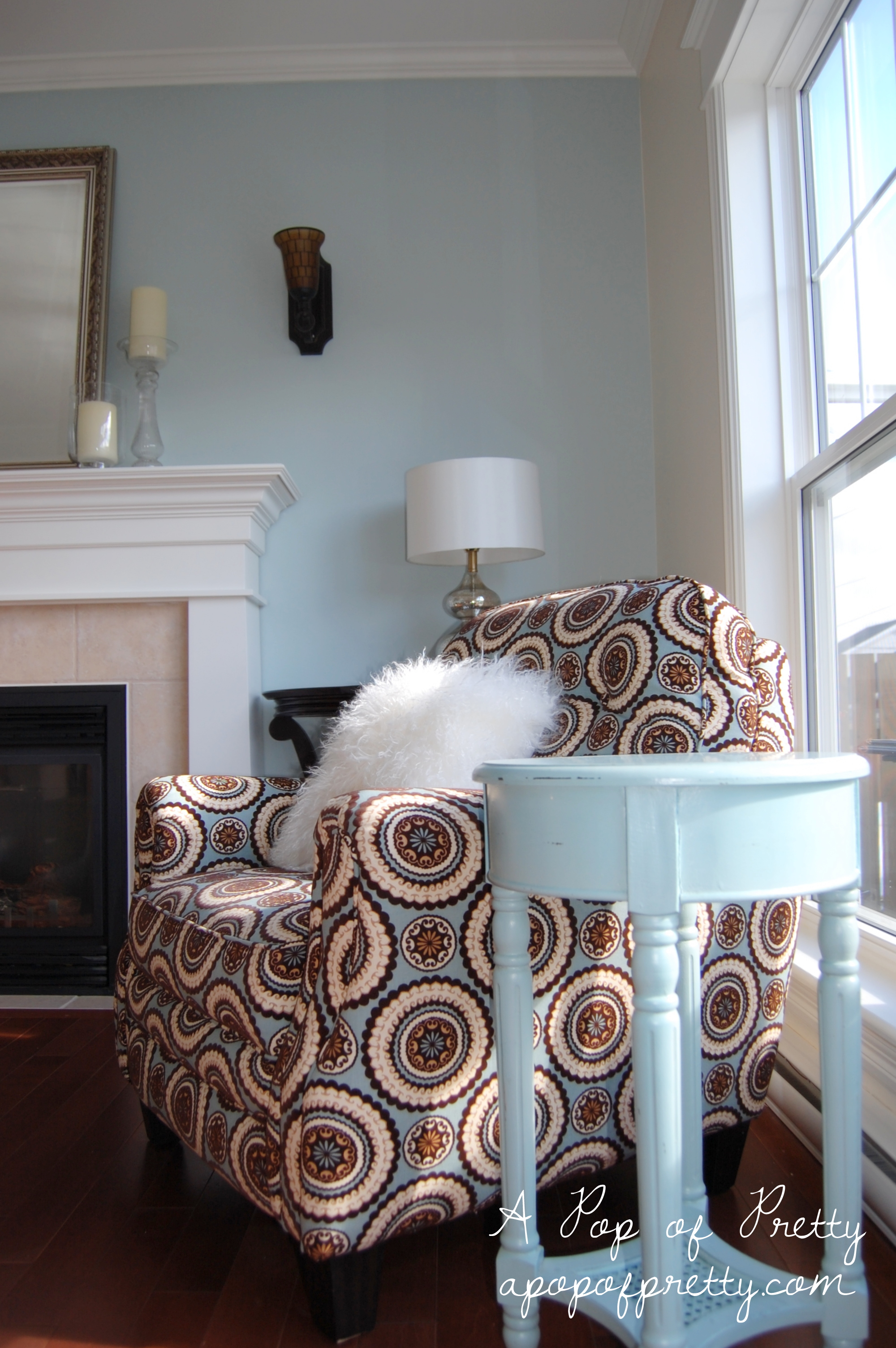 Beautiful colour combinations to inspire you for your decorating project. Living Room Makeover Woodlawn Blue Creamy White Updated Pics A Pop Of Pretty