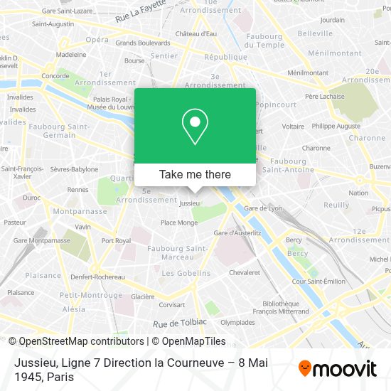 How To Get To Jussieu Ligne 7 Direction La Courneuve 8 Mai 1945 In Paris By Metro Bus Or Train