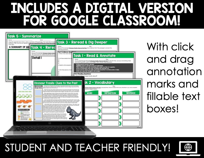 Fossils allow us to draw conclusions about the evolution and extinction of species from the past. Dinosaur Fossils Reading Passage And Comprehension Worksheets Appletastic Learning