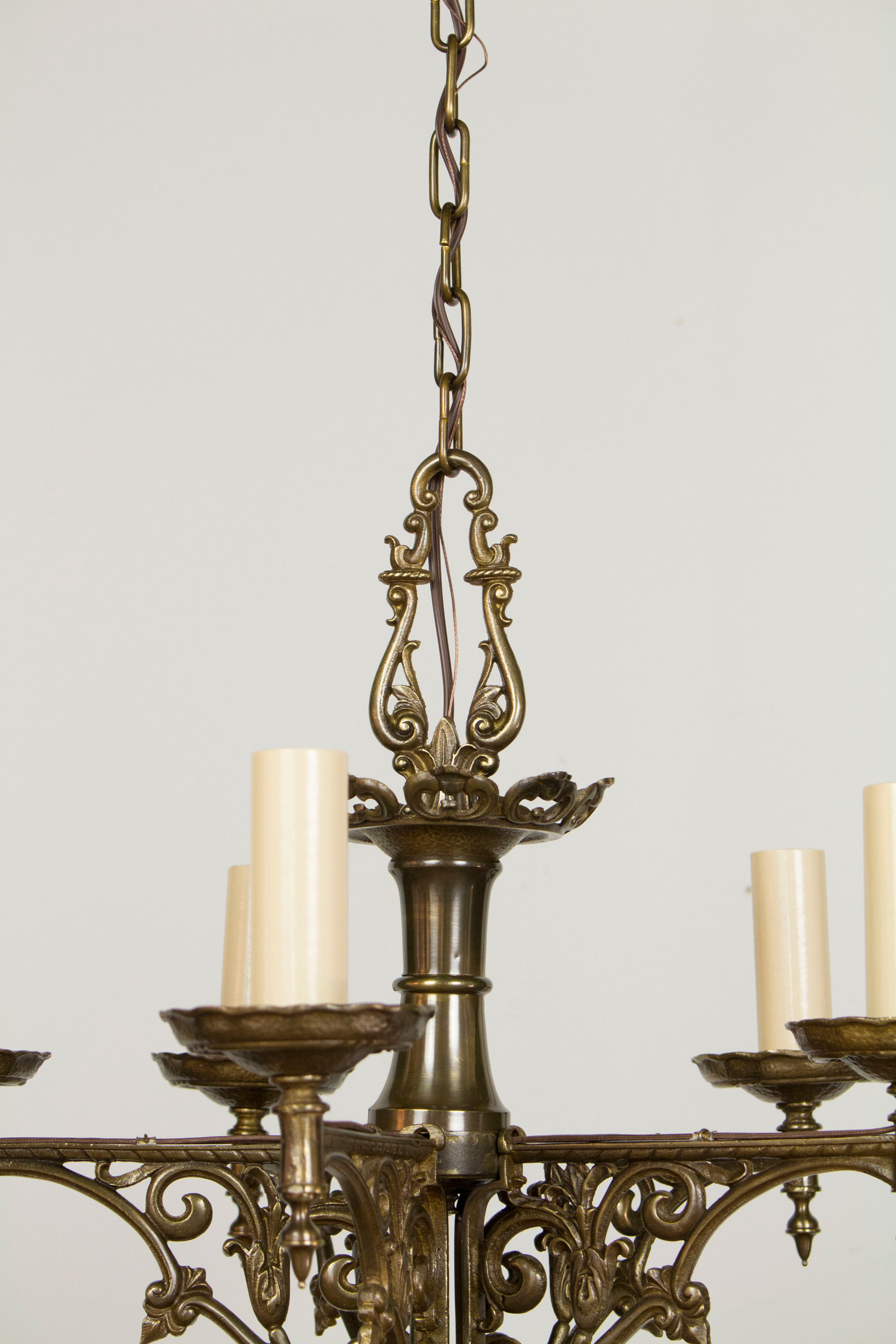Five Light Antique Brass Tudor Chandelier Appleton Antique Lighting