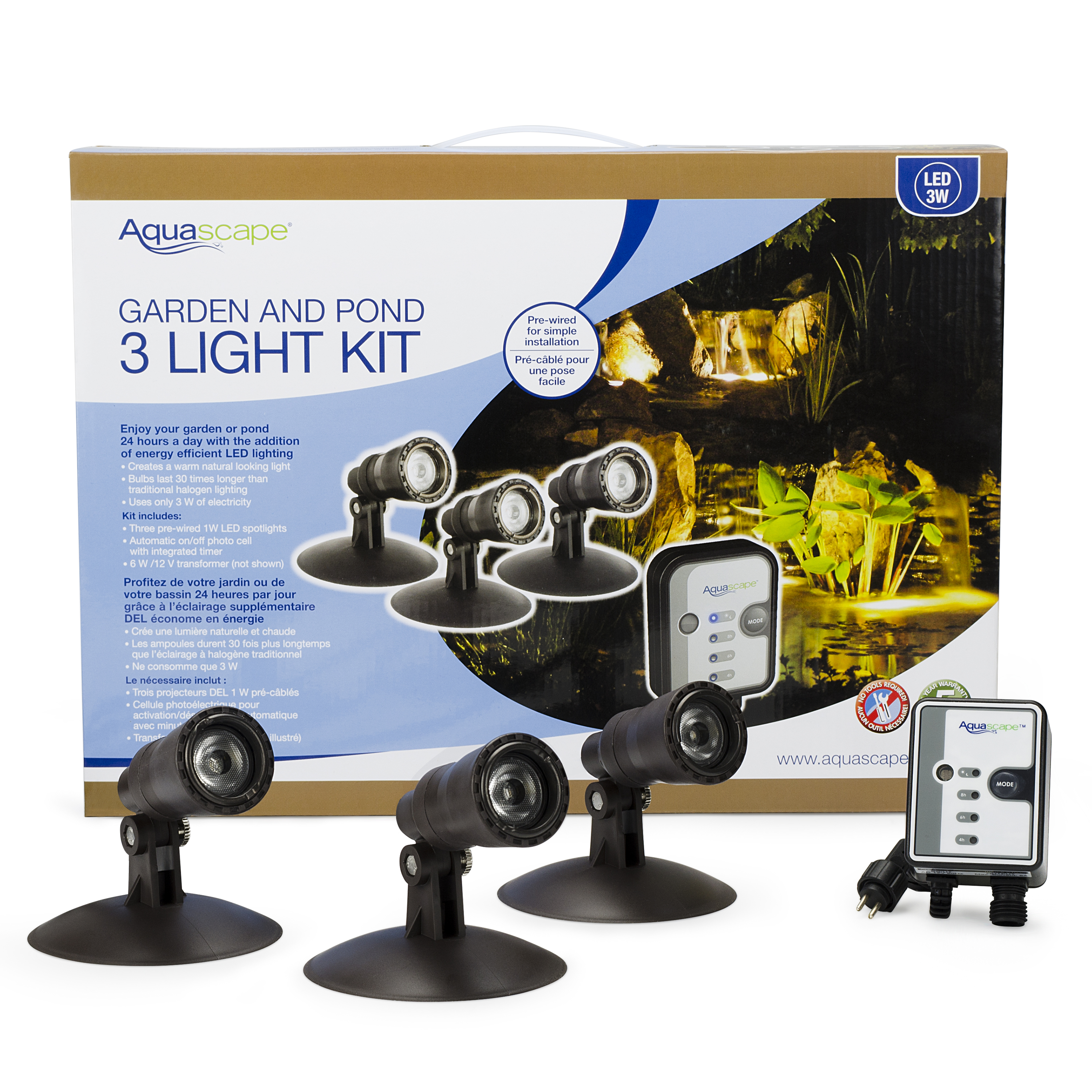 Choose from white led lights or color changing lighting for fountains and waterfalls. Aquascape Garden and Pond LED Lighting 6-Packs â Aquascapes