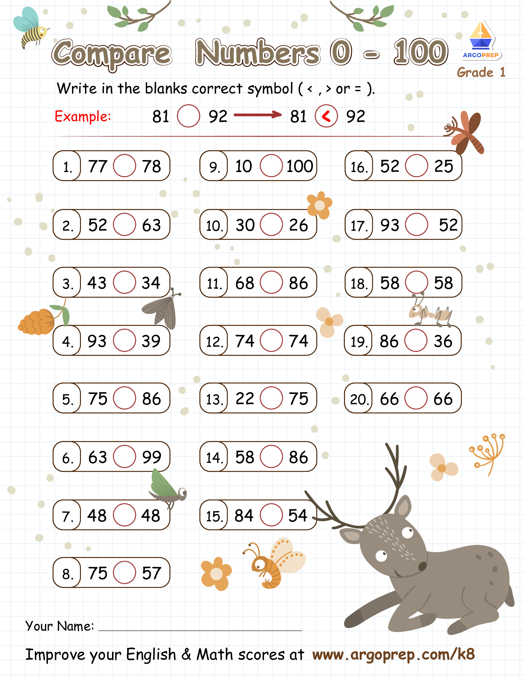 greater or less deer loves numbers best argoprep