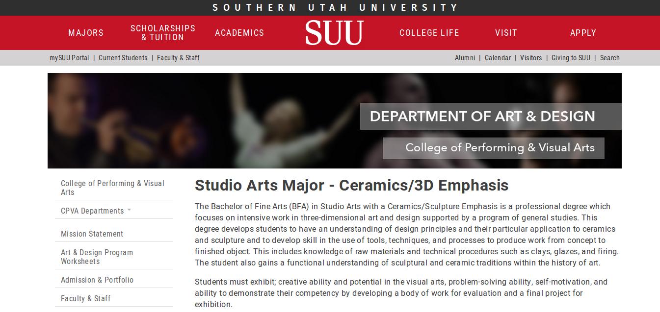Lecturer in Ceramics Southern Utah University •
