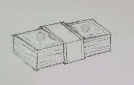 It should have rounded corners and be placed on a . Money Stack Drawing Art Tutorial For Beginners Art By Ro