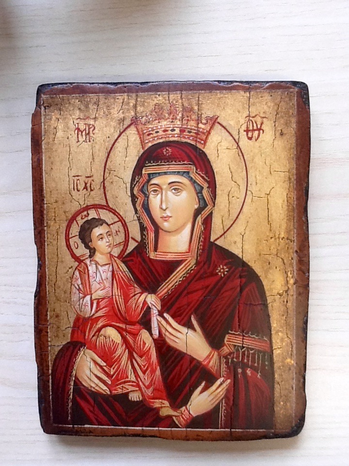 Icona Rumena Madre Di Dio Delle Tre Mani Dipinta A Mano Su Tavola Di Legno Ricoperta Di Lino E Gesso Con Tempera Naturale E Foglia D Oro Pezzo Numerato Cm 14x18h Arte Sacra Candotti