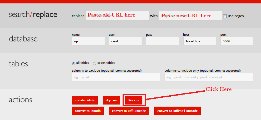 · fill out the ' . Search And Replace Url In Wordpress Database Artisans Web
