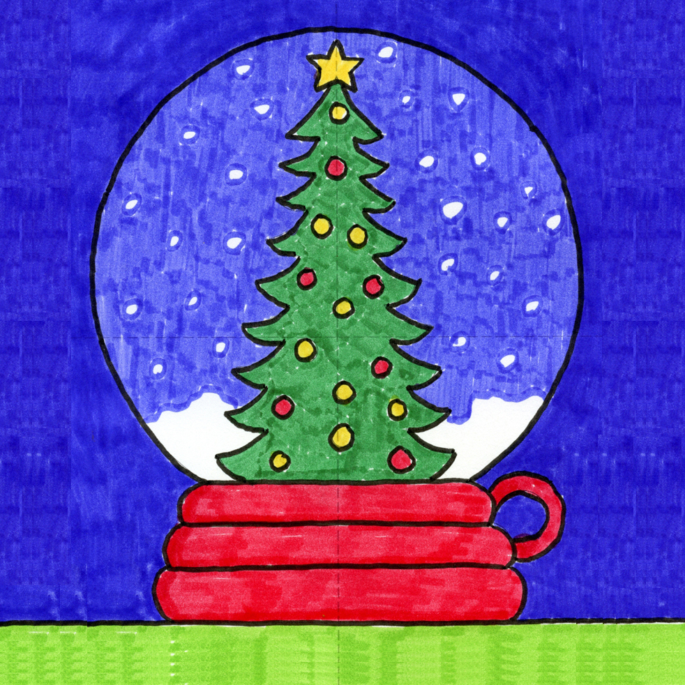 images Snow Globe Drawing Easy art projects for kids