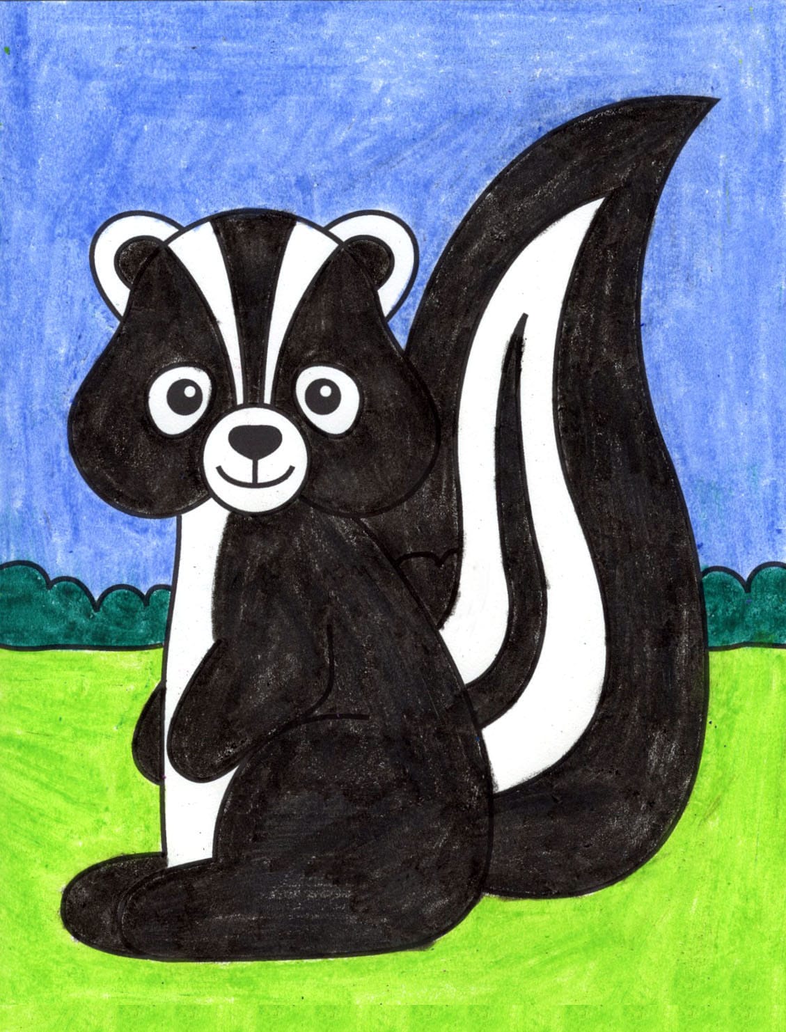Something to do 748 3 something to do draw hair draw eyes nose and mouth draw body did you make this project? How To Draw A Skunk Art Projects For Kids