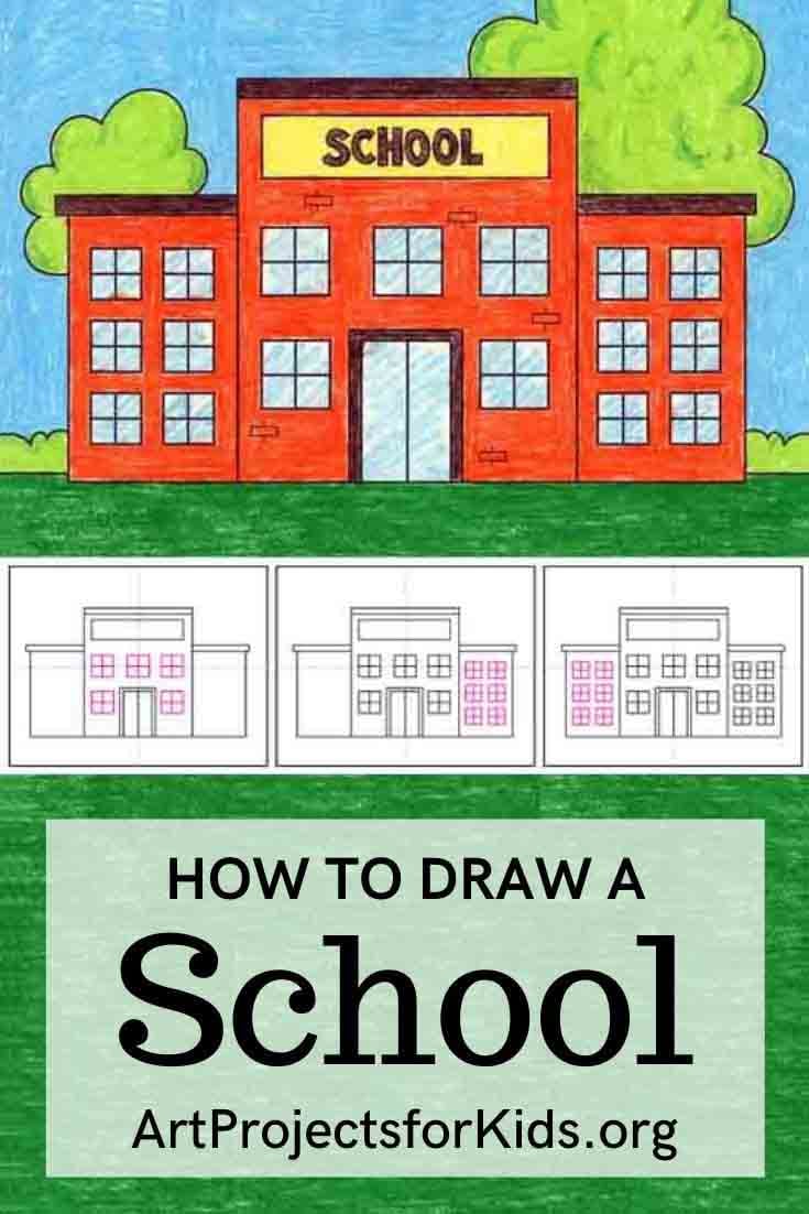 The top 10 high schools in the usa are some of the most exclusive. Easy How To Draw A School Tutorial Step By Step Drawing Lesson For Kids