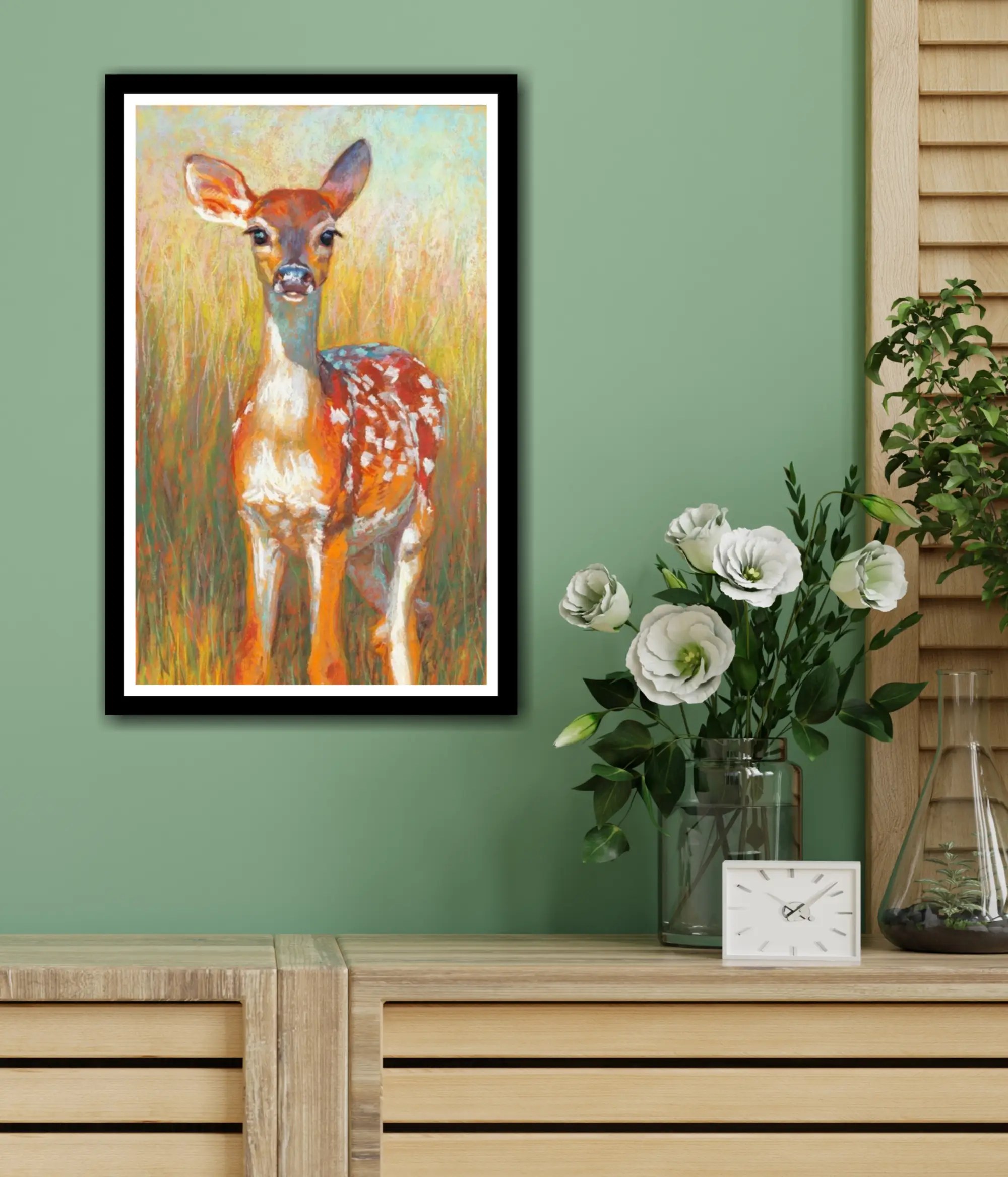 Spotted Deer Pastel Color Painting