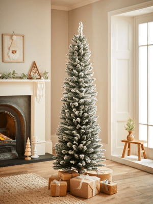 Alison gootee/studio d photo by: Green 6ft Unlit Slim Snowy Christmas Tree Christmas George At Asda