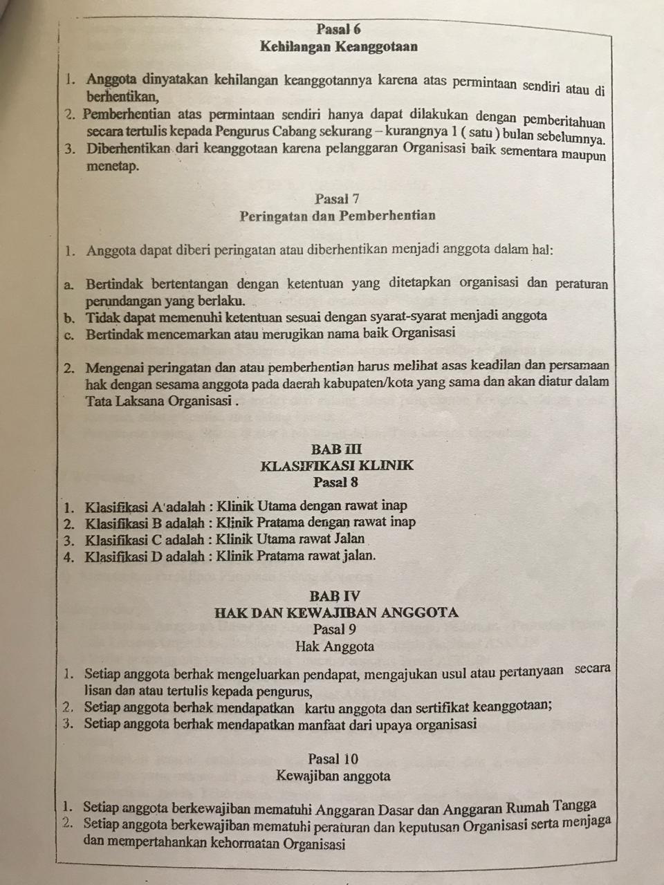 A) apakah pengelolaan organisasi sekarang telah cukup kolektif,transparan,dan demokratis? Ad Art Asosiasi Klinik Indonesia Wilayah Jawa Barat