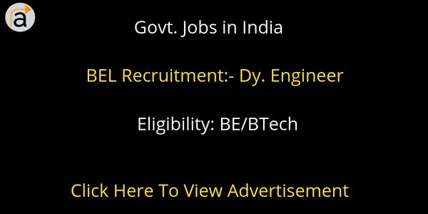 BEL Recruitment Dy Engineer