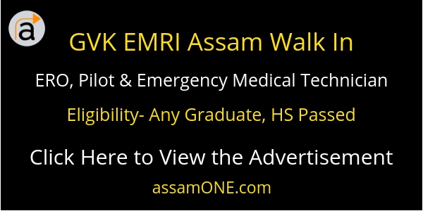 GVK EMRI Assam Walk in Interview for Various Posts