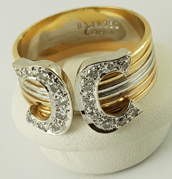 Cartier Double C Diamond Ring 750 Bicolour Yellow Catawiki