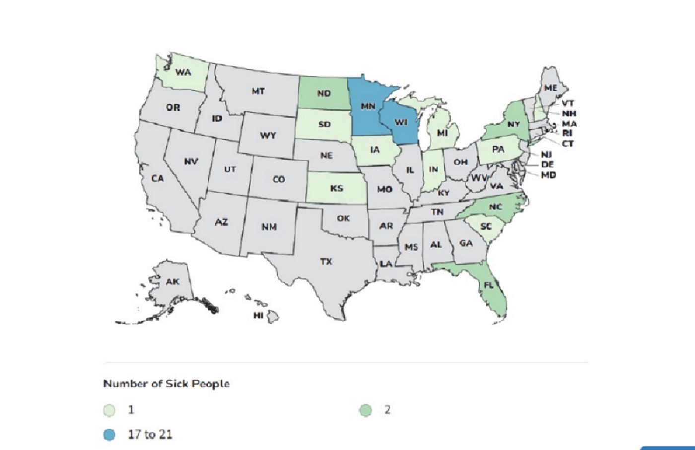 Map: Recalled sprouts linked to rare E. Coli and Salmonella outbreak across 15 states